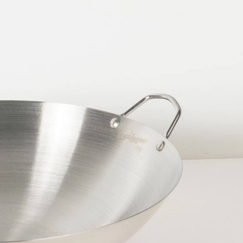 Calypso Wok Stainless Gagang Kayu 34 cm 3