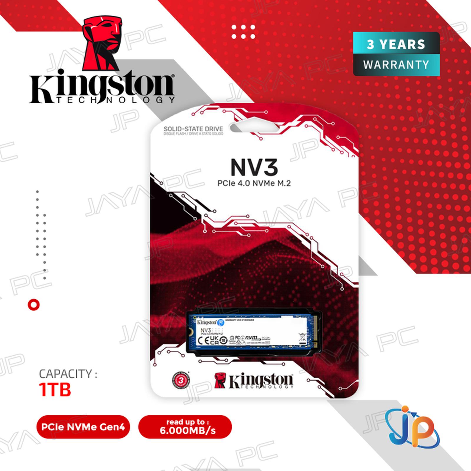 Kingston Technology Kingston SSD NV3 M.2 Pcie Gen4 Nvme 1TB