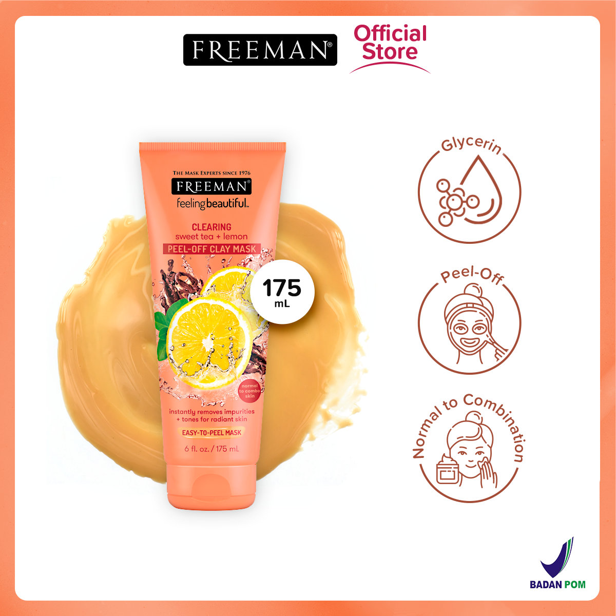 Clearing Sweet Tea & Lemon Peel-Off Clay Mask 4