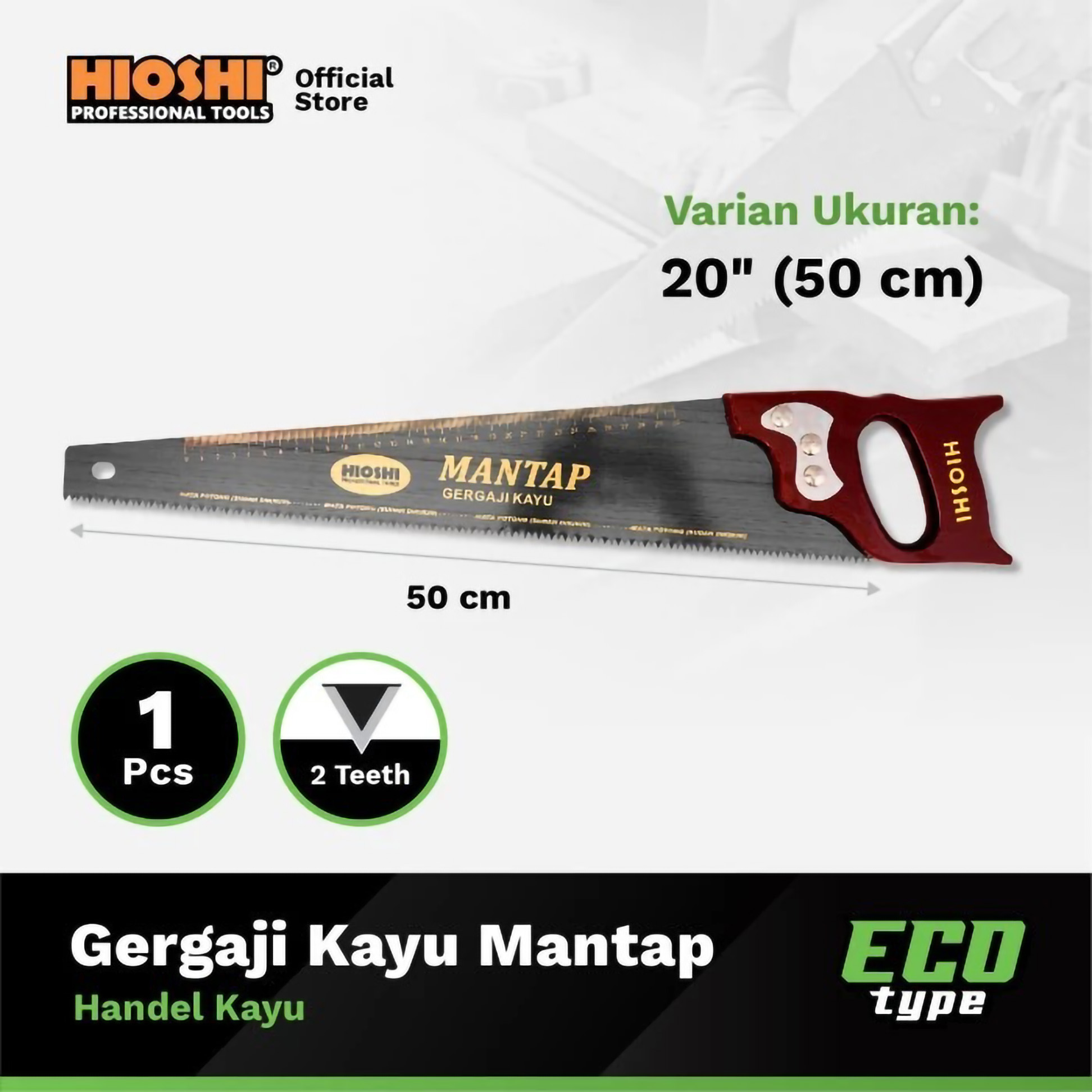 HIOSHI Gergaji Kayu Mantap Eco Type 20 Inch 4