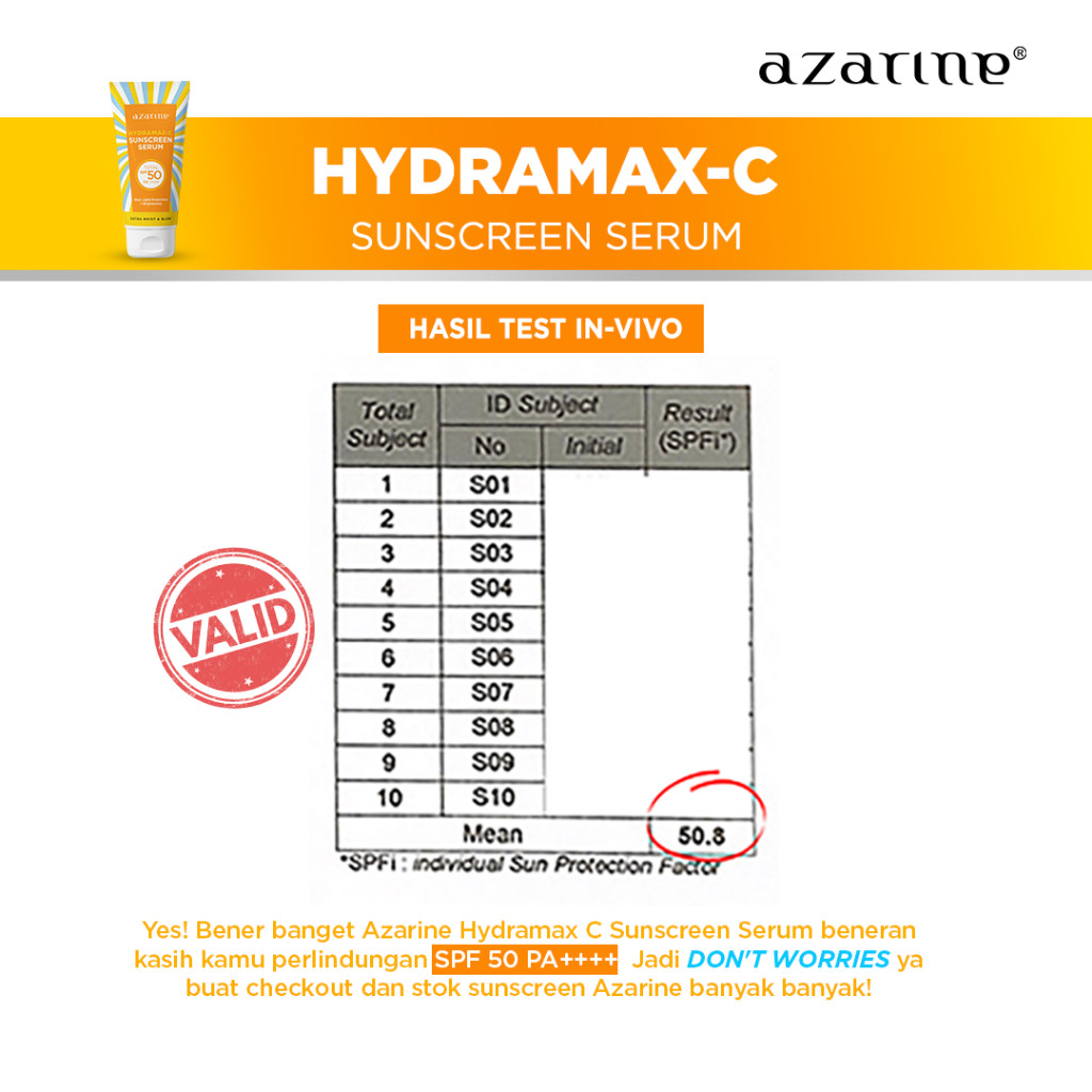 Wahana Kosmetika Indonesia Azarine® Hydramax-C Sunscreen Serum SPF 50 PA++++