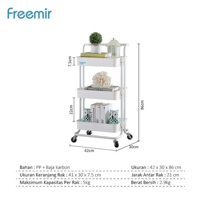 Freemir Rak Troli 3 Susun