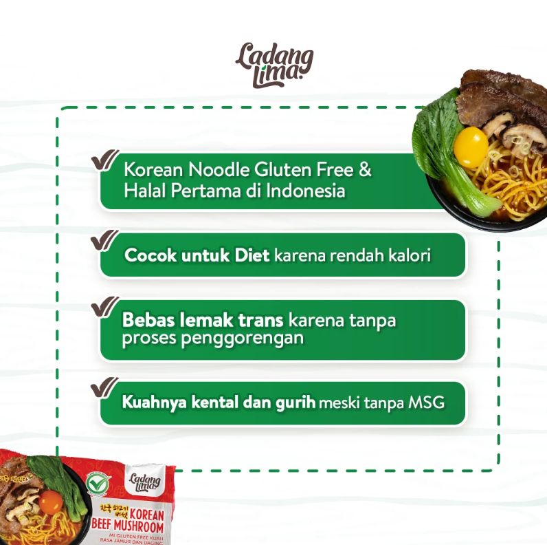 Ladang Sehat Indonesia Ladang Lima Korean Beef Mushroom Noodle