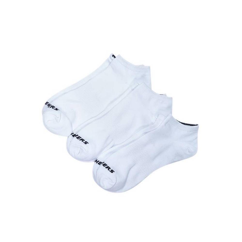 Skechers Uni 3Pk Non Terry No Show White Unisex's Socks