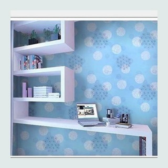  Wallpaper Dinding Motif Dandelion Biru Bahan PVC