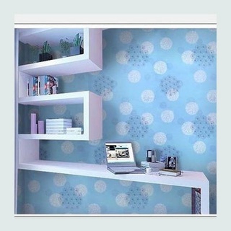 Wallpaper Dinding Motif Dandelion Biru Bahan PVC 3