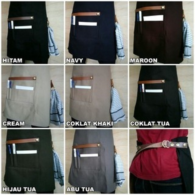 Half Apron Canvas and Synthetic Leather 