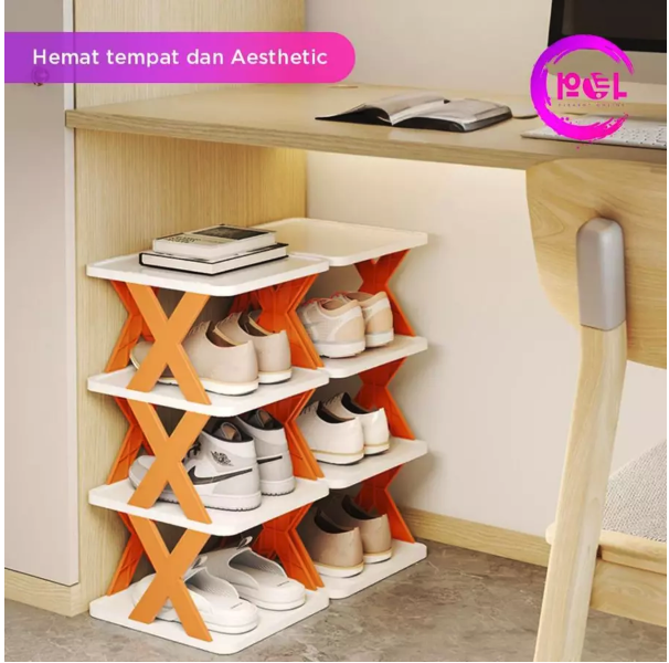 Gerbang Makmur Plastik POL Living Rak Sepatu X Plastik 2-8 Susun