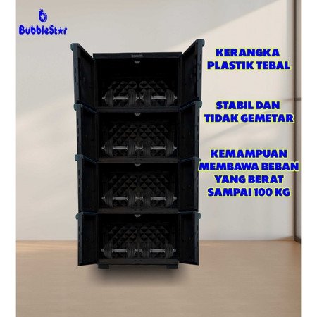 Bubble Star Lemari Pakaian Plastik Motif 4 Susun 4