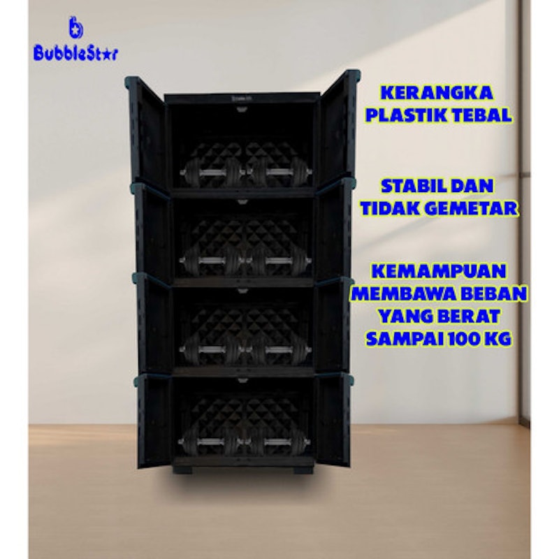 Bubble Star Lemari Pakaian Plastik Motif 4 Susun 4