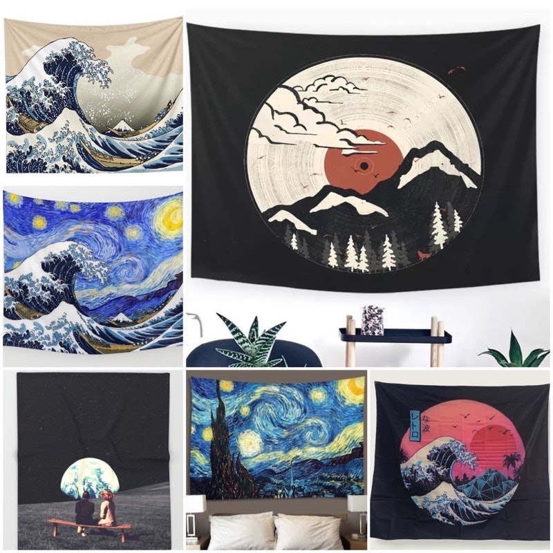 Hiasan Dinding Kain Motif Mandala / Tapestry Aesthetic 1