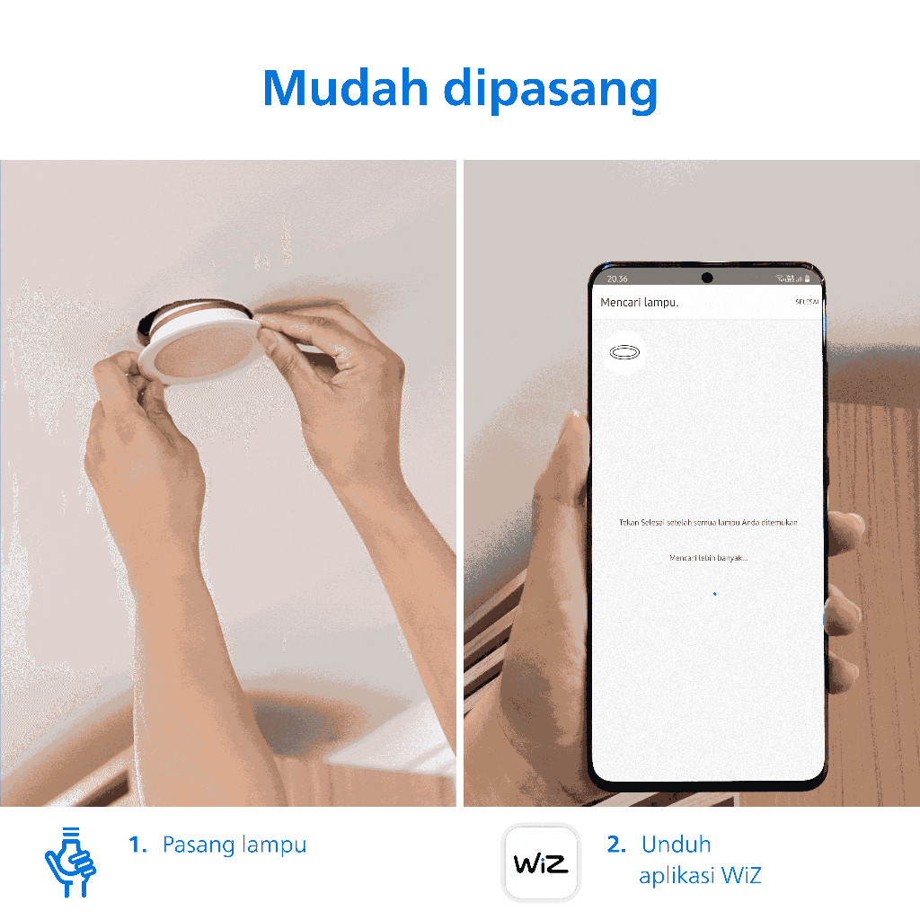 Philips Electronics Nederland B.V. Philips Lampu Smart Wifi LED Downlight 9W Tunable White 