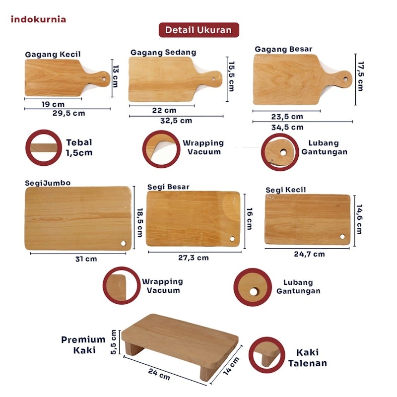 Indokurnia Talenan Kayu Premium Segi Besar 4
