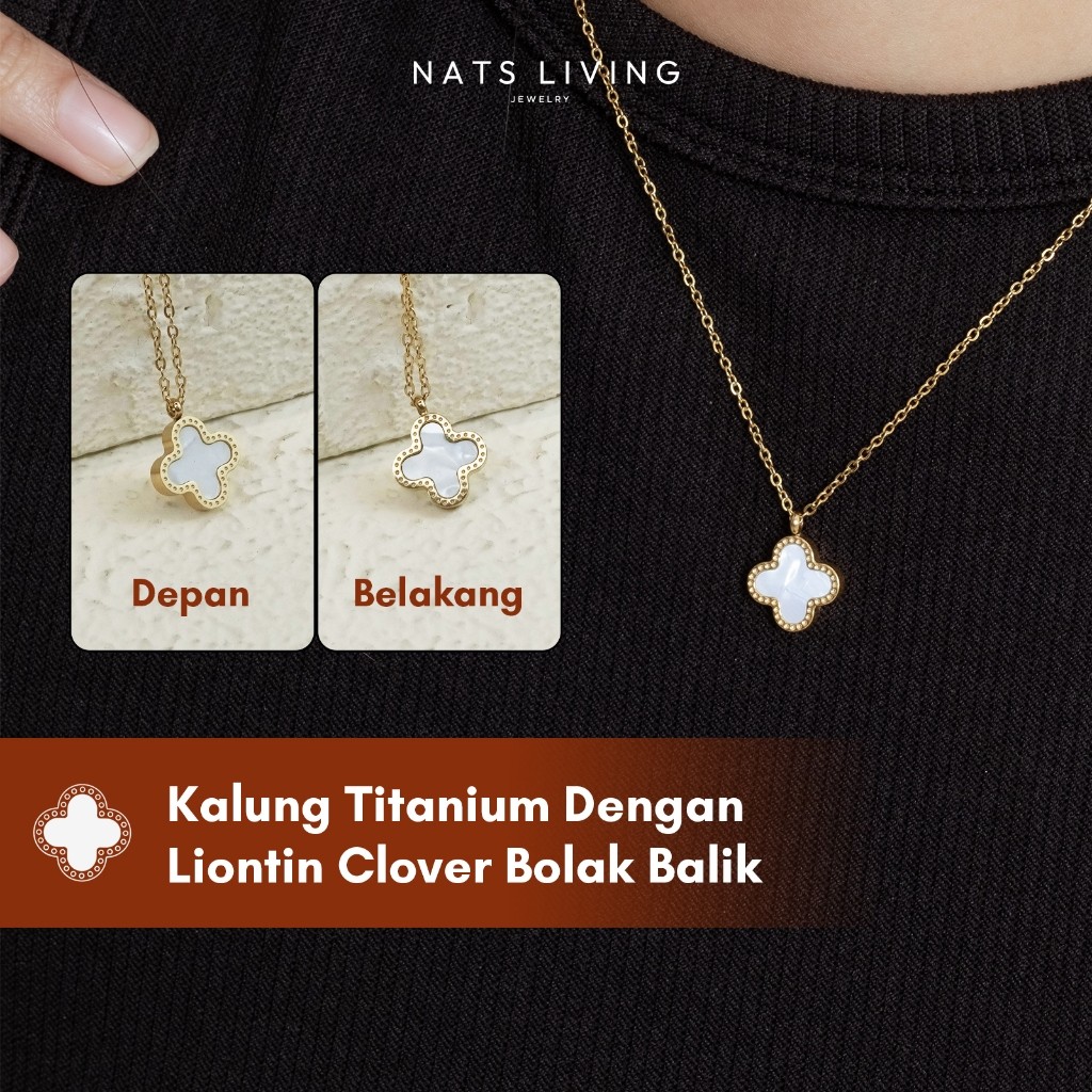  Nats Living Kalung Clover Titanium Wanita