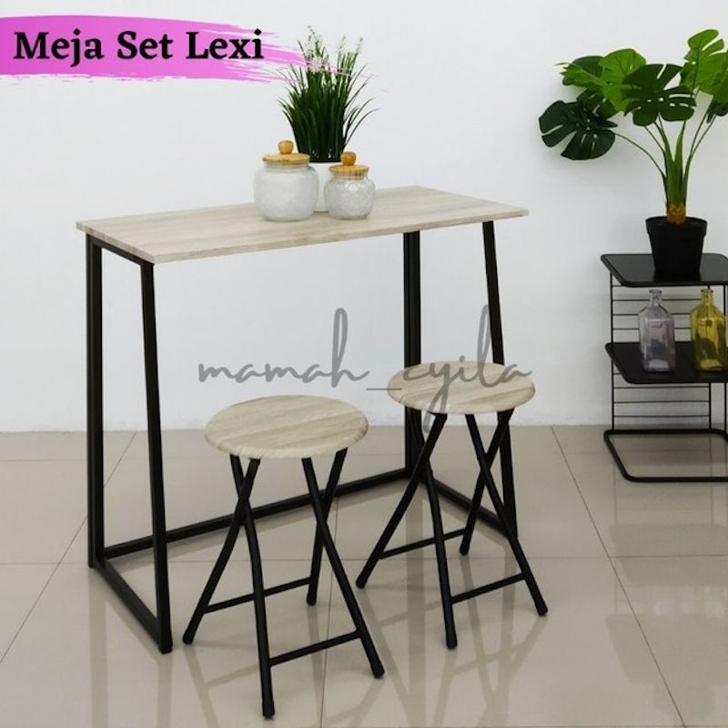 Lexi Set Meja Lipat Serbaguna 2 Kursi 5