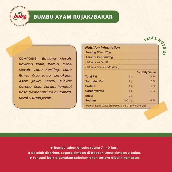 Bumbu Uleg  buleg Bumbu Ayam Rujak/Bakar