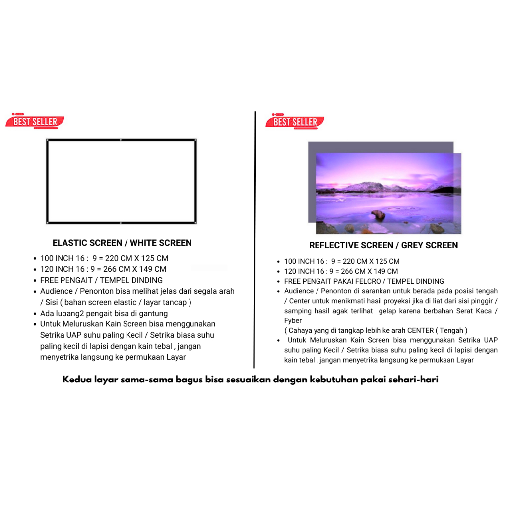 Ezzrale Elastic White Screen 100 inch 3