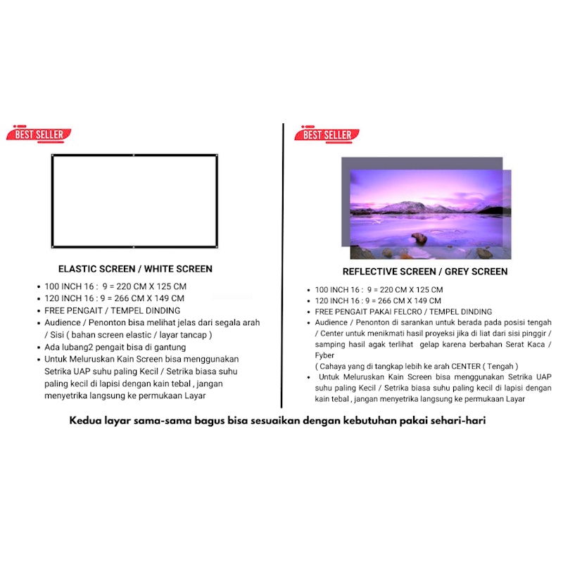 Ezzrale Elastic White Screen 100 inch 3
