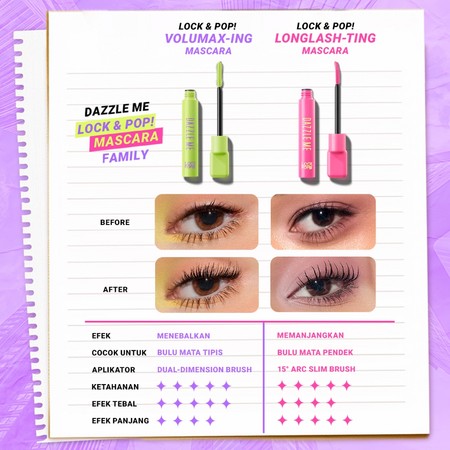 Hebe Beauty Cosmetics DAZZLE ME Lock & Pop! LongLASH-ting Mascara
