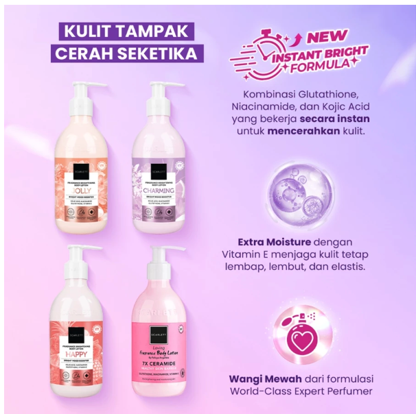 Opto Lingkar Sejahtera Scarlett Whitening Bodycare Daily Routine Charming + AHA