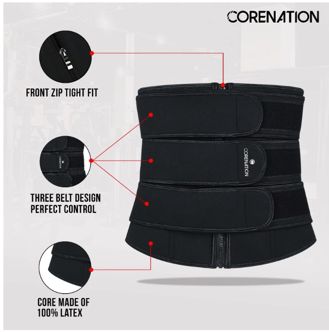  CoreNation Waist Trainer Corset Premium Black