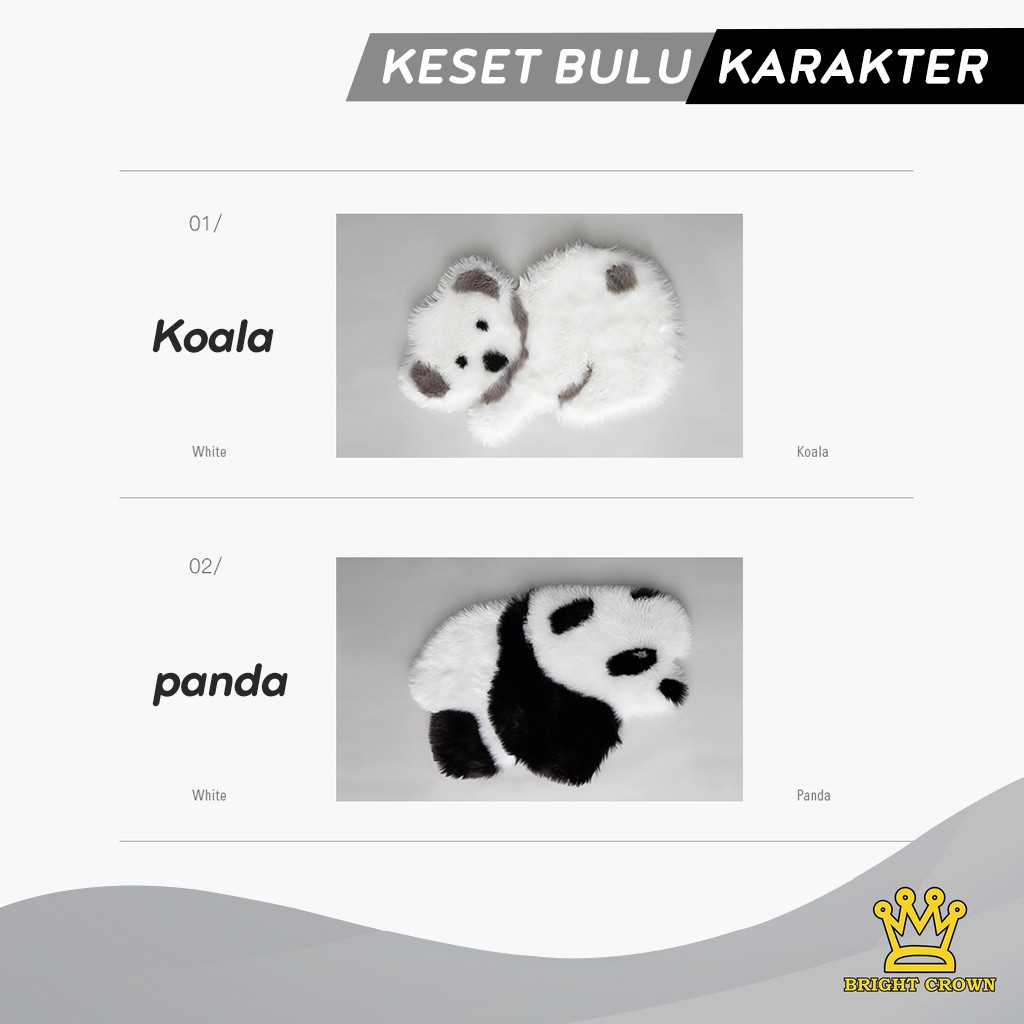 Bright Crown Kawaii Karpet Bulu Rumah Karakter