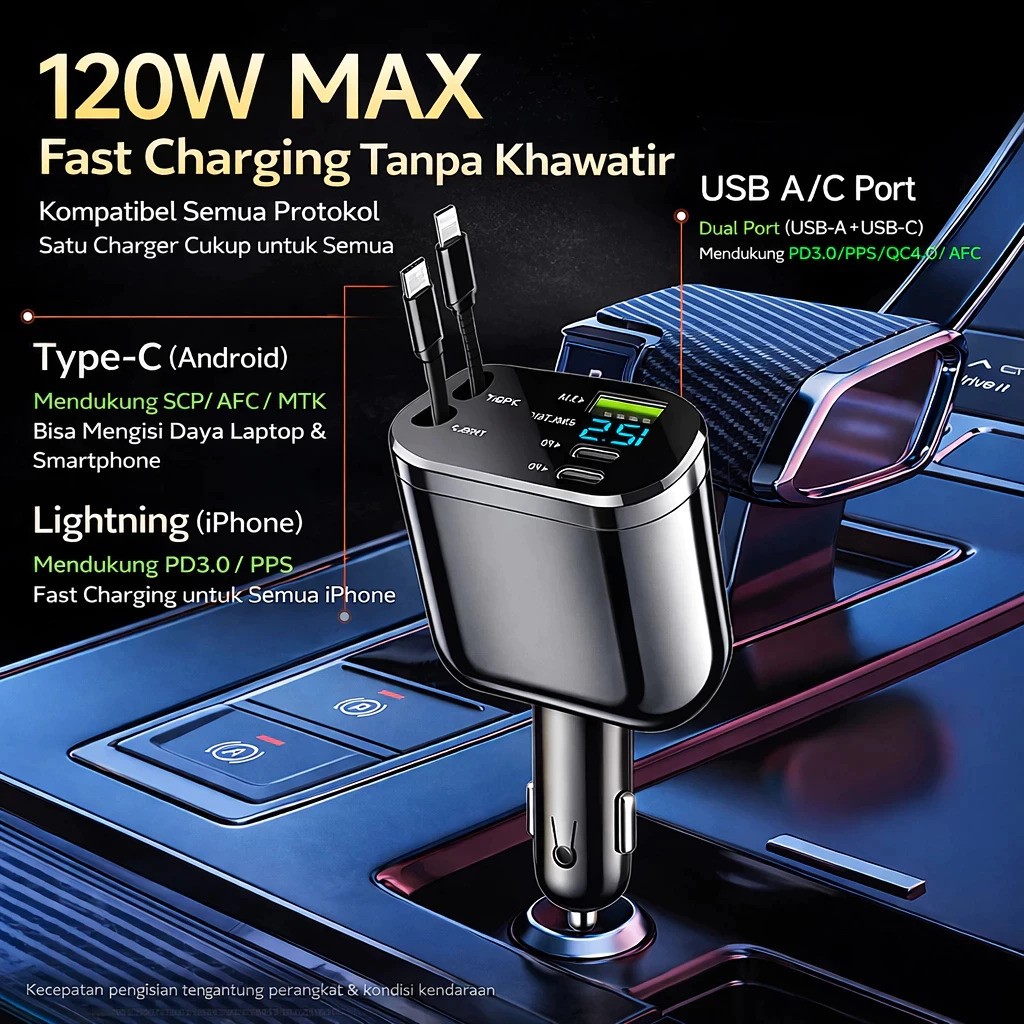 Supernova 5-in-1 Fast Charging Car 360° Rotation 5