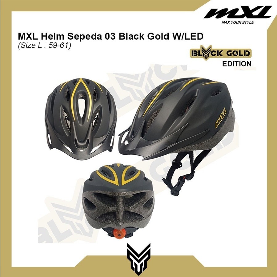  MXL Helm Sepeda 03 Black Gold 