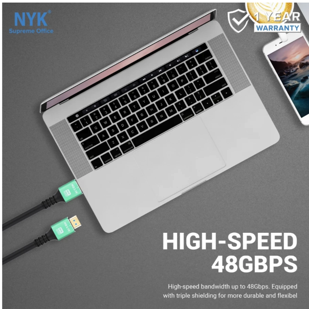 NYK Kabel HDMI to HDMI 2.1 Support 8K 5