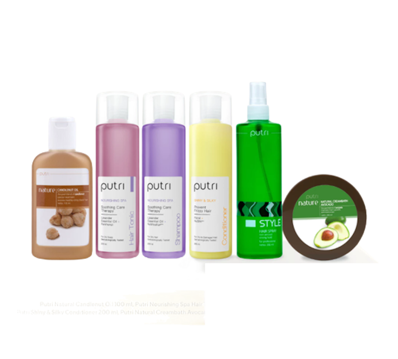 Paket 6in1 Set Anti Kering Hair Spray Biru 1