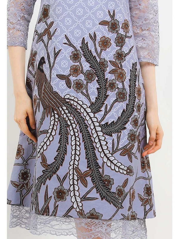 Rianty Batik Dress Emira Emir Abu Kombinasi Brokat 4