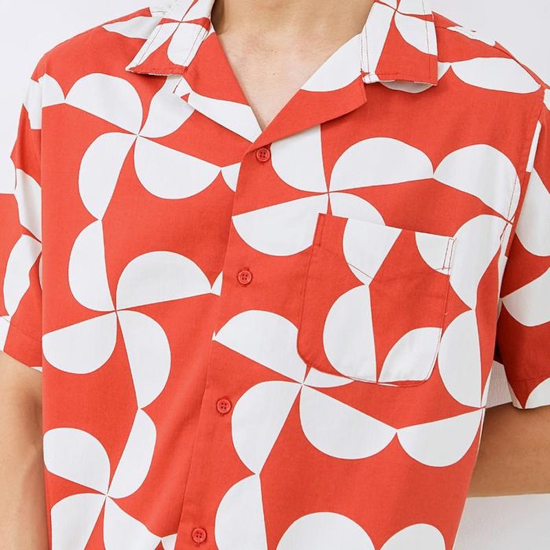 M231 Kemeja Pria Printing Hawaii Pendek 3