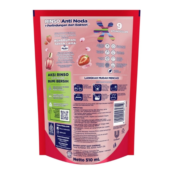 Unilever Indonesia Rinso SensiFresh Deterjen Cair Korean Strawberry