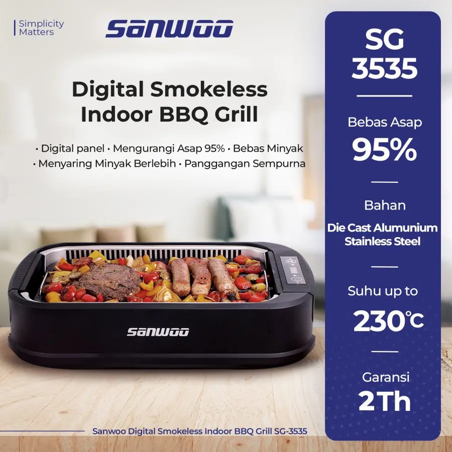 Sanwoo Digital Smokeless Indoor BBQ Grill 2