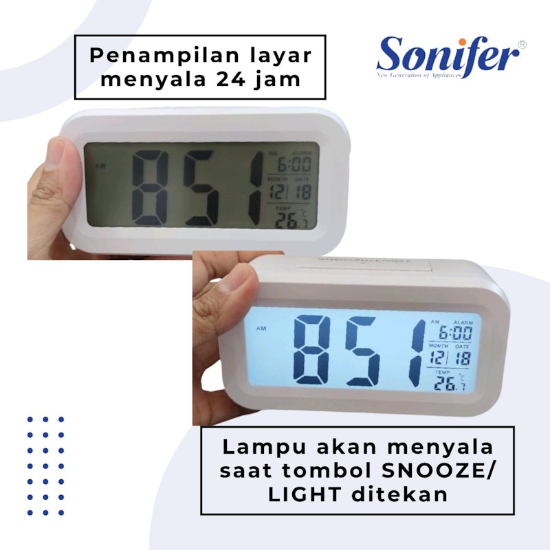 Sonifer Jam Meja LCD Digital 4