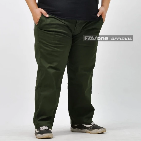 FAVone FAVone Chino Panjang Carbon Twill Pria Jumbo