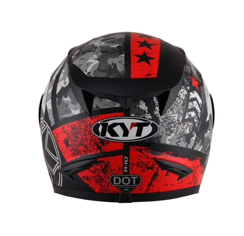 KYT R10 #3 (Visor Smoke) Black/White/Red 3