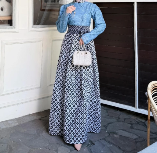  Dress Kebaya Janggan Brokat Kombinasi Batik