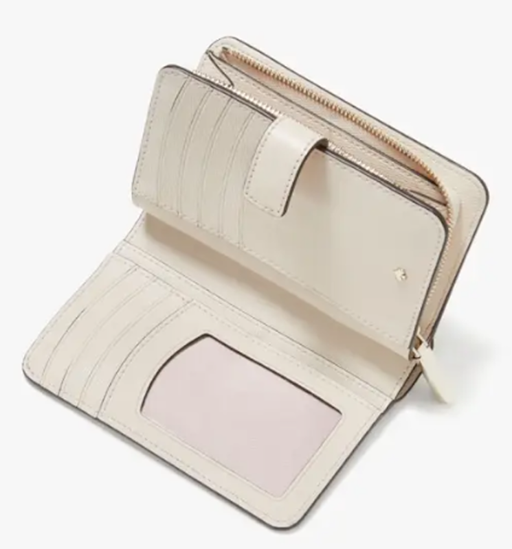 Spade Flower Coated Canvas Compact Wallet 2