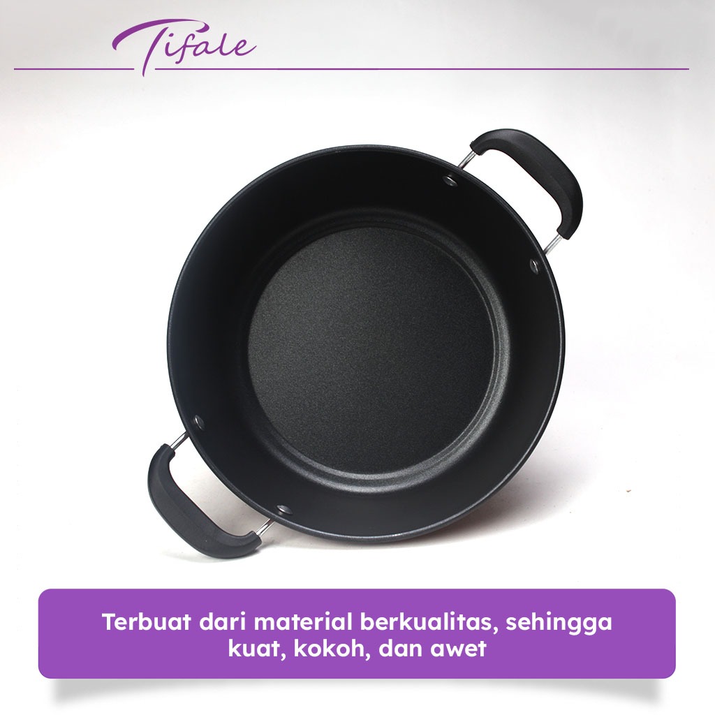 Hongzhuo Tifale Panci Sup Kuah Tutup Kaca Soup Pot 28 cm