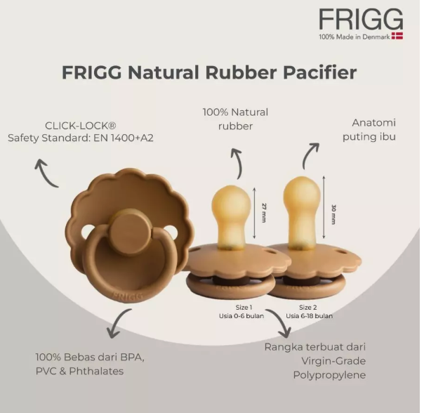 FRIGG  FRIGG Empeng Bayi Natural Rubber Pacifier Daisy NIGHT - Size 2