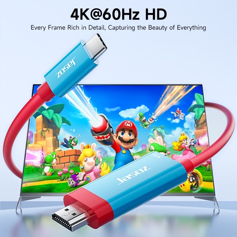 Jasoz Adapter Kabel Type C to HDMI Converter with PD 100W