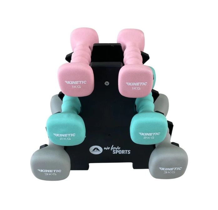 AZKO Kinetic Set 6 Pcs Dumbbell Neoprene Dengan Rak