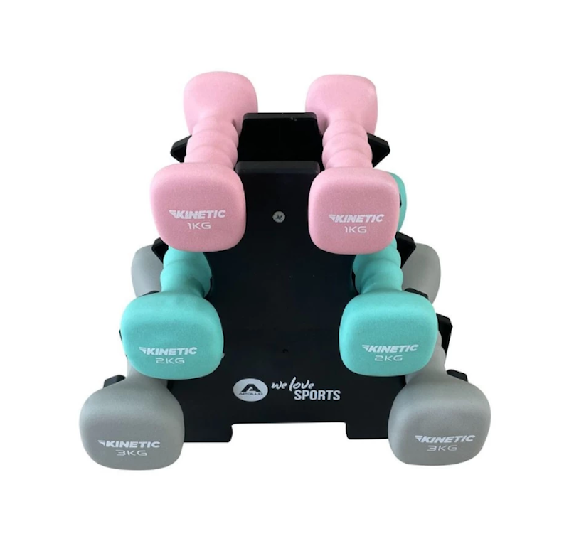 AZKO Kinetic Set 6 Pcs Dumbbell Neoprene Dengan Rak 1