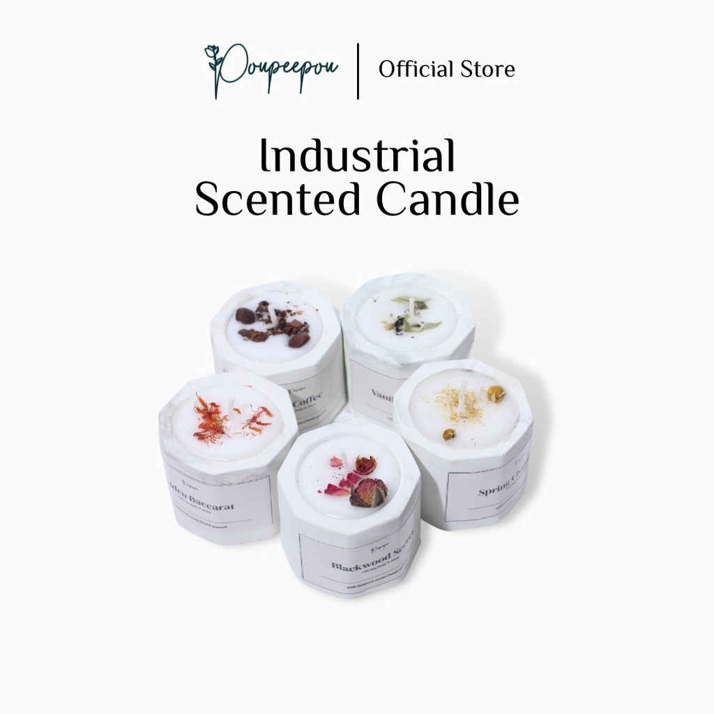  Poupeepou Industrial Scented Candle Marble Lemongrass