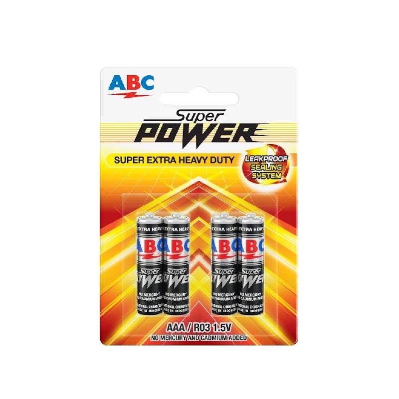 ABC Super Power Super Extra Heavy Duty AAA 4 Pcs 1
