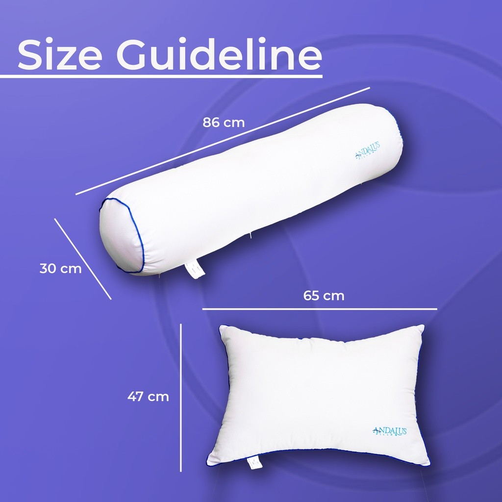 Andalus Medium Zipper Adjustable Refilling Pillow 100% Silicon Grade A Bundle Set