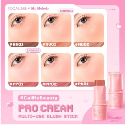 FCL Internasional Indonesia FOCALLURE FOCALLURE X Sanrio Pro Cream Multi-use Blush Stick