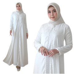 Khadijah Dress Gamis Putih Premium Lebaran