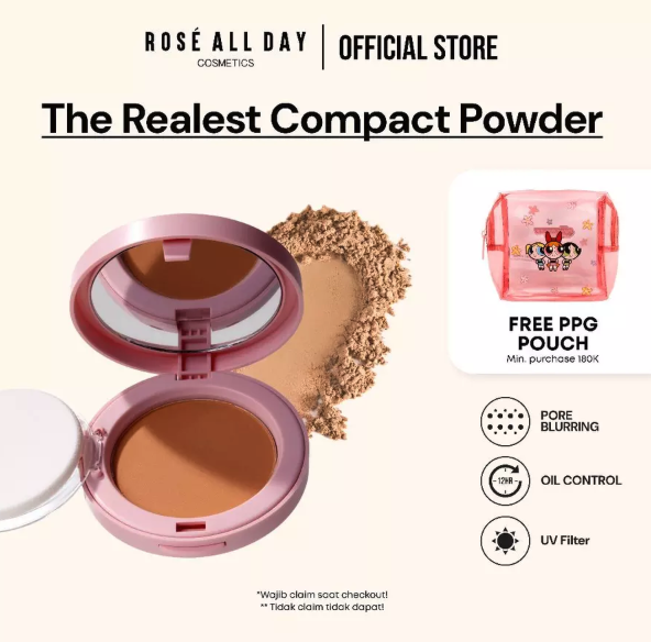 Rose Cosmetics International Rosé All Day The Realest Lightweight Compact Powder Medium